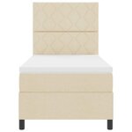 vidaXL Lit à ressorts avec matelas Crème 90 x 190 cm tissu