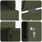 vidaXL Boîte de dépôt de colis Vert olive 47 5 x 38 x 59 cm Acier