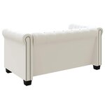 vidaXL Canapé Chesterfield à 2 places cuir synthétique blanc