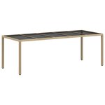 vidaXL Ensemble de repas de jardin 11 pièces avec coussins Beige Poly Rattan