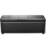Banc banquette 116 x 39 x 44 cm long de rangement bois noir 02_0010770