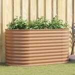 vidaXL Jardin surélevé marron avec aspect bois 160x80x81 cm en acier