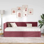vidaXL Cadre de lit d'angle avec matelas 2 Pièces Gris Velours