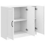 vidaXL Buffet Blanc brillant 89 x 34 5 x 77 cm Bois d'ingénierie