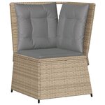 vidaXL Salon de jardin avec coussins 7 Pièces beige résine tressée