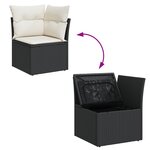 Ensemble de canapé de jardin 13 pièces avec coussins Noir Rattan PE Acacia