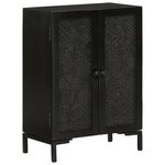 vidaXL Buffet noir 55x30x77 cm bois massif de manguier et fer