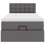 VidaXL Lit ottoman avec matelas gris 100x200 cm similicuir