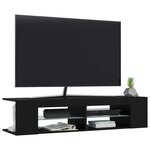 vidaXL Meuble TV avec lumières LED noir 135x39x30 cm