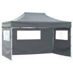 vidaXL Tente pliable avec 4 parois latérales 3 x 4 5 m Anthracite