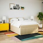 vidaXL Sommier à lattes de lit avec matelas Crème 140x190 cm Tissu