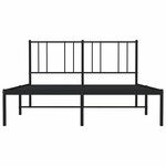 vidaXL Cadre de lit métal sans matelas avec tête de lit noir 120x190cm