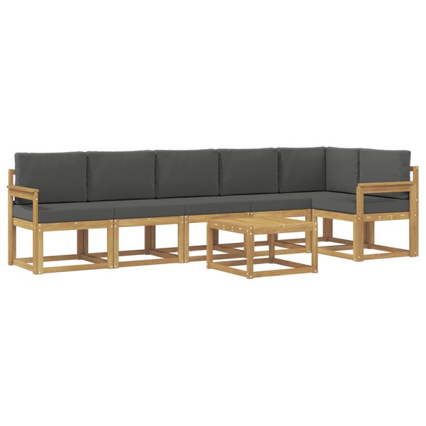 vidaXL Ensemble de canapés d'extérieur 7 pc Blanc et anthracite