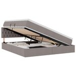 vidaXL Lit de rangement LED avec matelas Taupe 180 x 200 cm Tissu