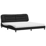vidaXL Lit avec matelas Hvar noir 200x200 cm similicuir