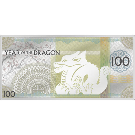 Monnaie en argent 100 togrog g 5 millésime 2024 lunar foils year of the dragon