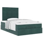 vidaXL Cadre de lit ottoman avec matelas vert foncé 120x190 cm velours