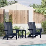 vidaXL Mobilier de jardin lounge 3 Pièces Bleu marine 38 x 38 x 46 cm