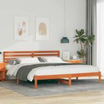 vidaXL Cadre de lit Marron cire 200 x 200 cm Bois massif en pin