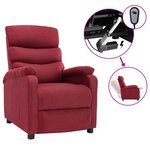 vidaXL Fauteuil inclinable électrique Rouge bordeaux Tissu
