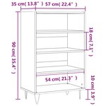 vidaXL Buffet haut noir 57x35x90 cm bois d'ingénierie