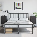 vidaXL Tables de chevet 2 Pièces noir 36x39x78 cm acier