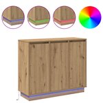 Buffet vidaXL avec LED en chêne artisan  90x32x75 cm  en bois aggloméré