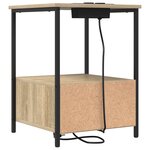 vidaXL Table de nuit avec station de chargement 2 Pièces Chêne sonoma