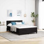 vidaXL Lit à ressorts avec matelas Noir 160 x 200 cm tissu