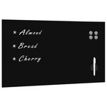 Tableau magnétique panneau écriture école maison bureau mural verre 120 x 60 cm noir 02_0045498