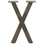 vidaXL Pieds de table basse en forme de X 2 pièces acier naturel 38 x (42-43) cm