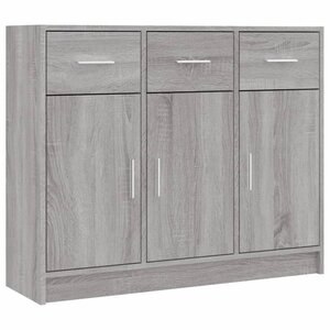 vidaXL Buffet sonoma gris 91x28x75 cm bois d'ingénierie