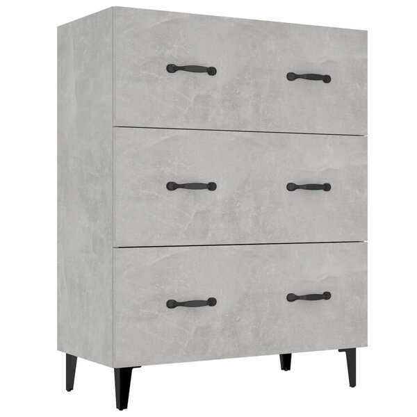 vidaXL Buffet gris béton 69 5x34x90 cm bois d'ingénierie