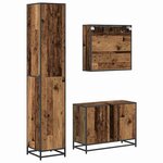 vidaXL Ensemble de mobilier de salle de bain 3 Pièces Bois ancien