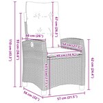 vidaXL Ensemble de meubles de jardin 9 pièces avec coussins Gris Poly Rattan