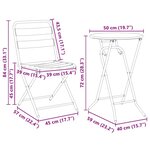 vidaXL Ensemble Bistro Pliable 3 Pièces Acier Blanc