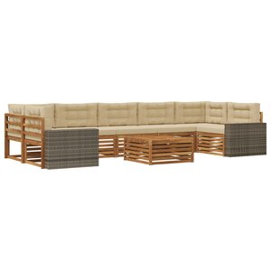 vidaXL Ensemble de canapés d'extérieur 8 Pièces Naturel et Beige