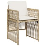 vidaXL Chaises de jardin avec coussins lot de 4 beige résine tressée