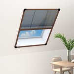 vidaXL Moustiquaire plissée pour fenêtre Aluminium Marron 80x120 cm