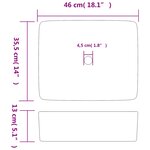 vidaXL Vasque à poser blanc rectangulaire 46x35 5x13 cm céramique