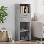 vidaXL Buffet haut gris béton 40x42 5x124 cm bois d'ingénierie