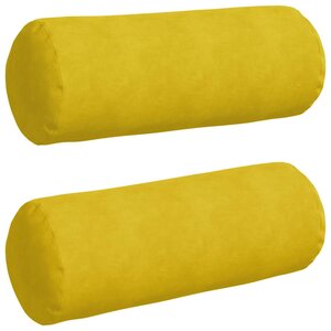 vidaXL Coussins d'accent 2 Pièces Jaune Ø 25 x 70 cm