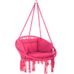 Tectake Fauteuil suspendu GRAZIA - rose vif