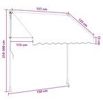 vidaXL Auvent rétractable manuel Beige 150 cm