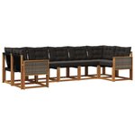 vidaXL Ensemble de canapés d'extérieur 7 pc Naturel et noir