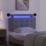 vidaXL Tête de lit suspendue Avec lumière LED Gris foncé Tissu