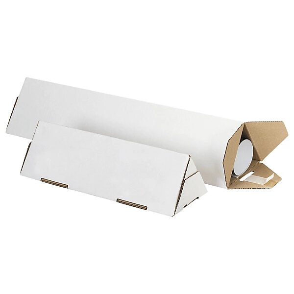 Tube carton triangulaire blanc raja 80x950 mm (lot de 25)