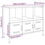 vidaXL Buffet rose 100 5x39x79 cm acier laminé à froid