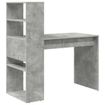 vidaXL Bureau Gris béton 113 x 54 x 120 cm Bois d'ingénierie