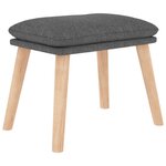 vidaXL Chaise de relaxation avec tabouret Gris clair Tissu